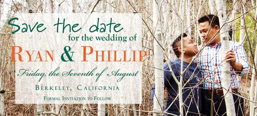 Ryan & Phillip Save The Date Back