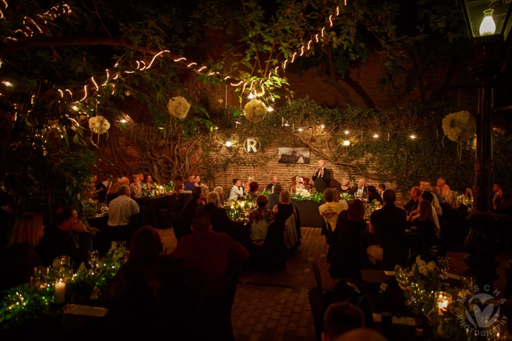 Firehouse reception after dark