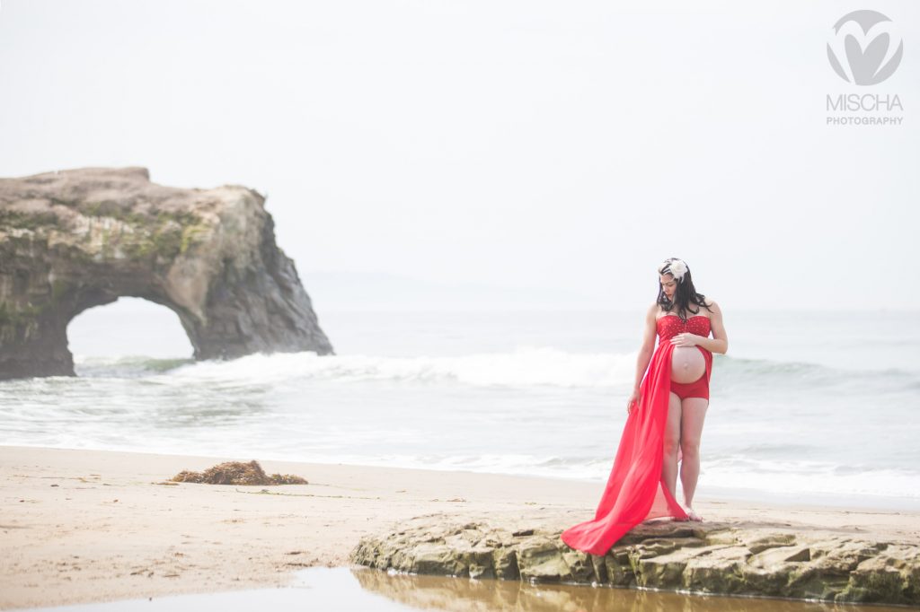 red dress maternity