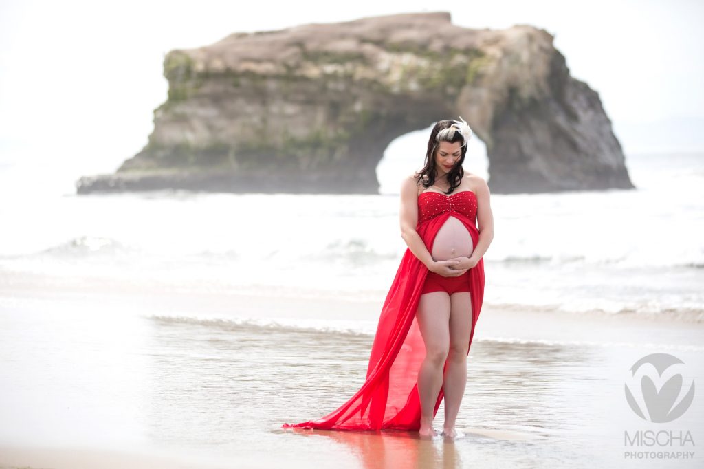 red dress maternity