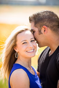 beautiful bride to be in royal blue
