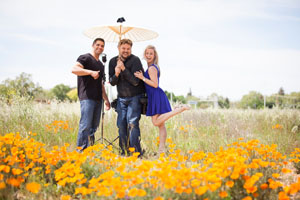 Poppy field and parasol, behind the scenes with Mischa