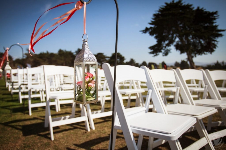 Seaside golf course wedding